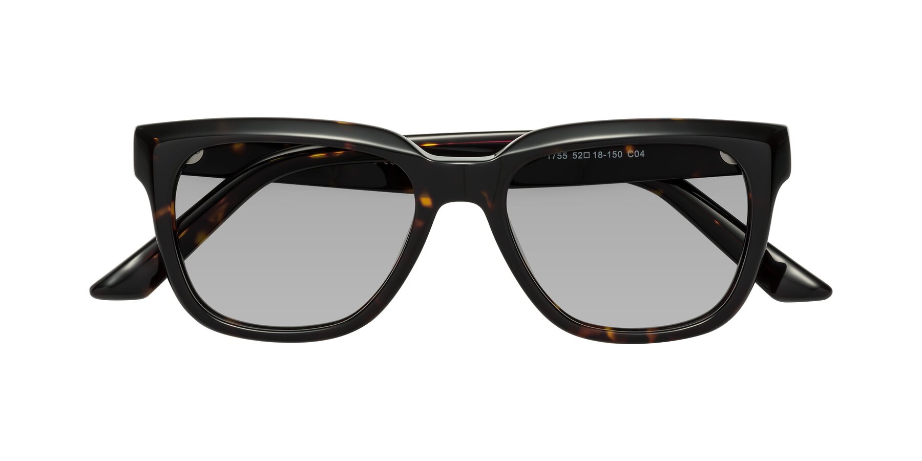 Folded Front of Cade in Tortoise with Light Gray Tinted Lenses