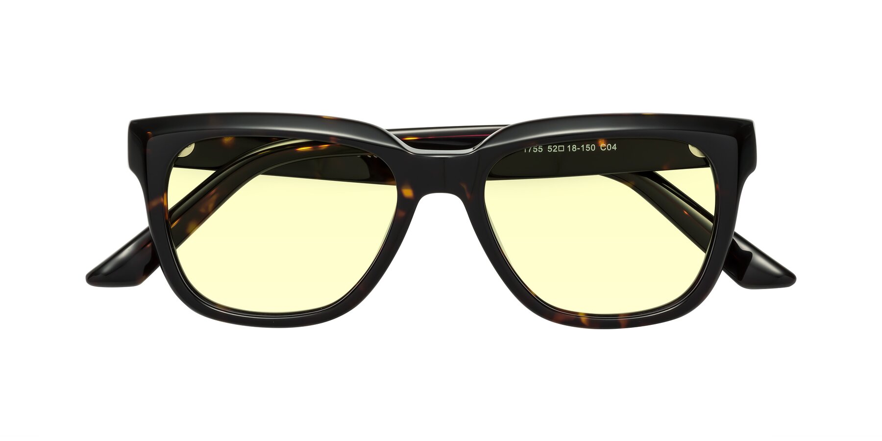 Folded Front of Cade in Tortoise with Light Yellow Tinted Lenses