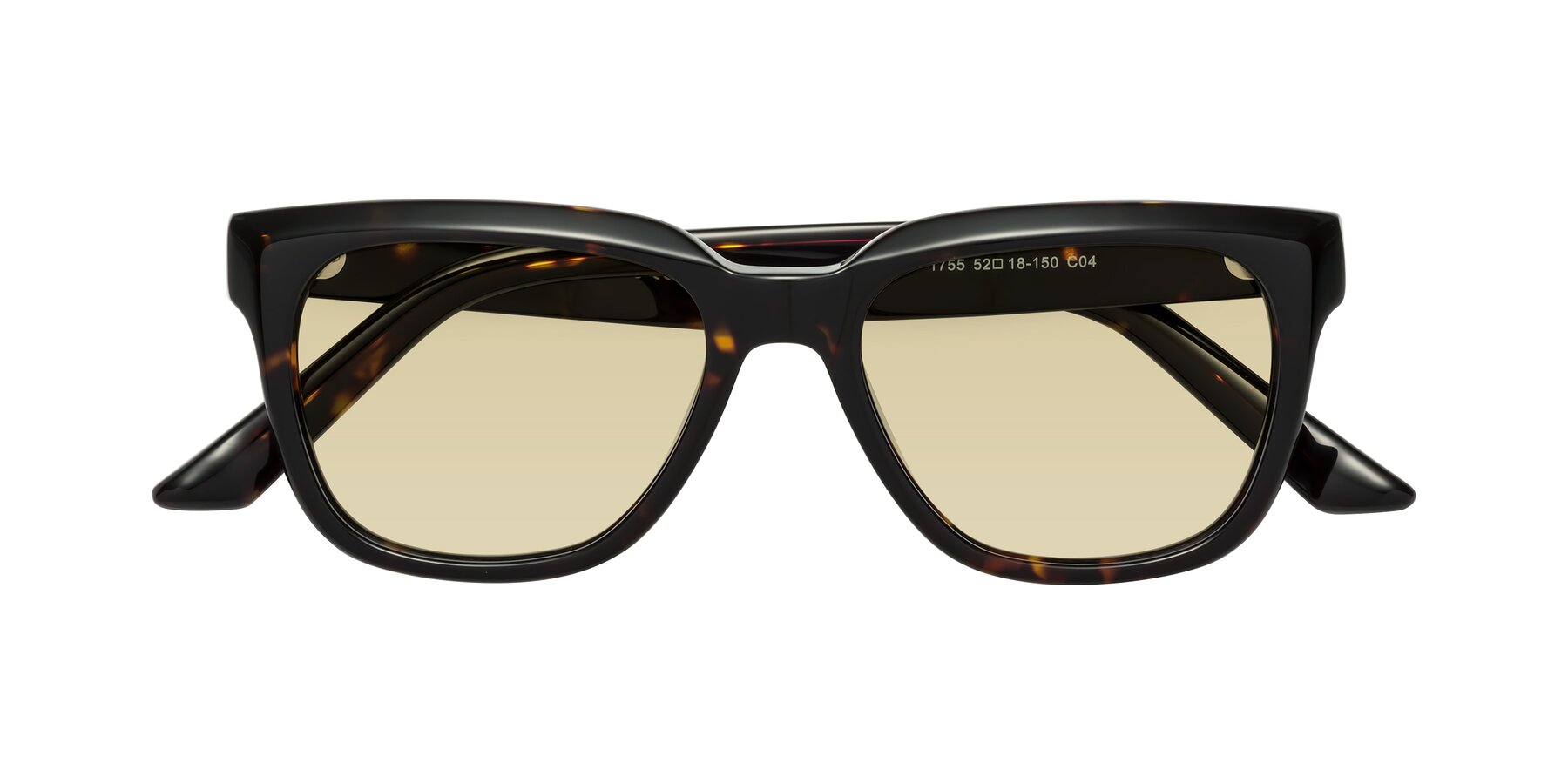 Folded Front of Cade in Tortoise with Light Champagne Tinted Lenses