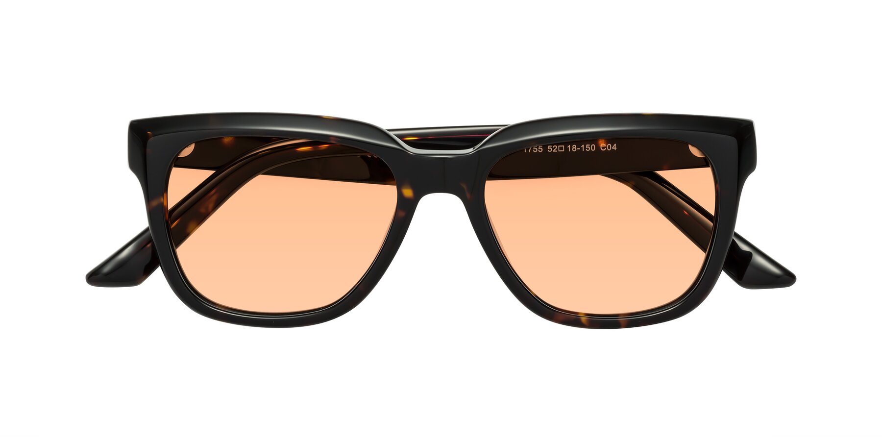 Folded Front of Cade in Tortoise with Light Orange Tinted Lenses