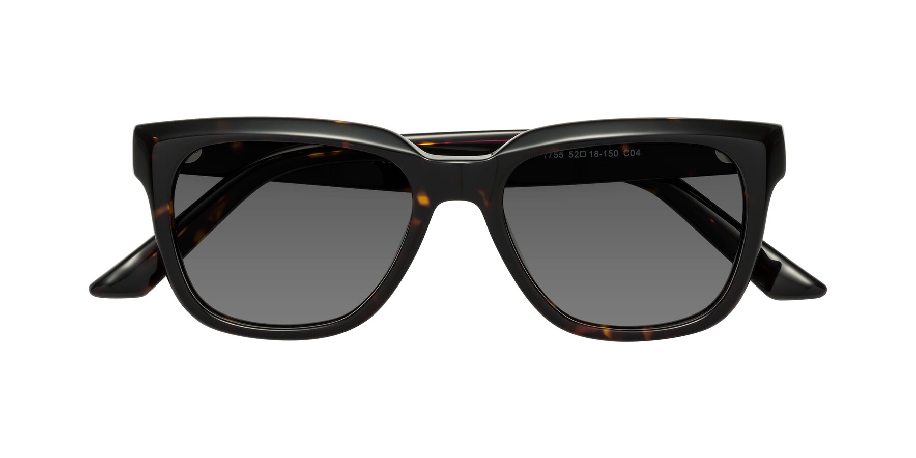 Folded Front of Cade in Tortoise with Medium Gray Tinted Lenses