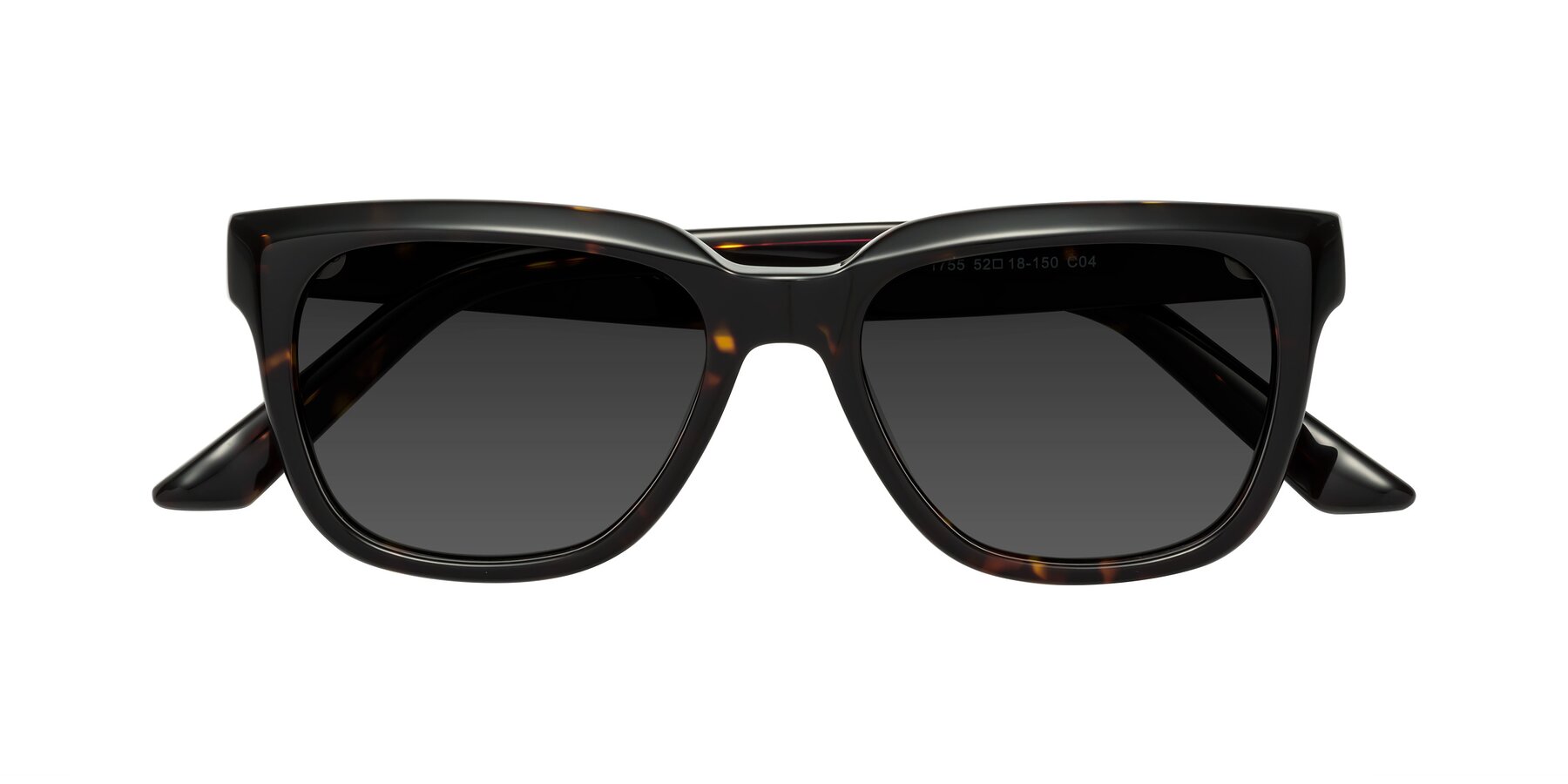 Folded Front of Cade in Tortoise with Gray Tinted Lenses