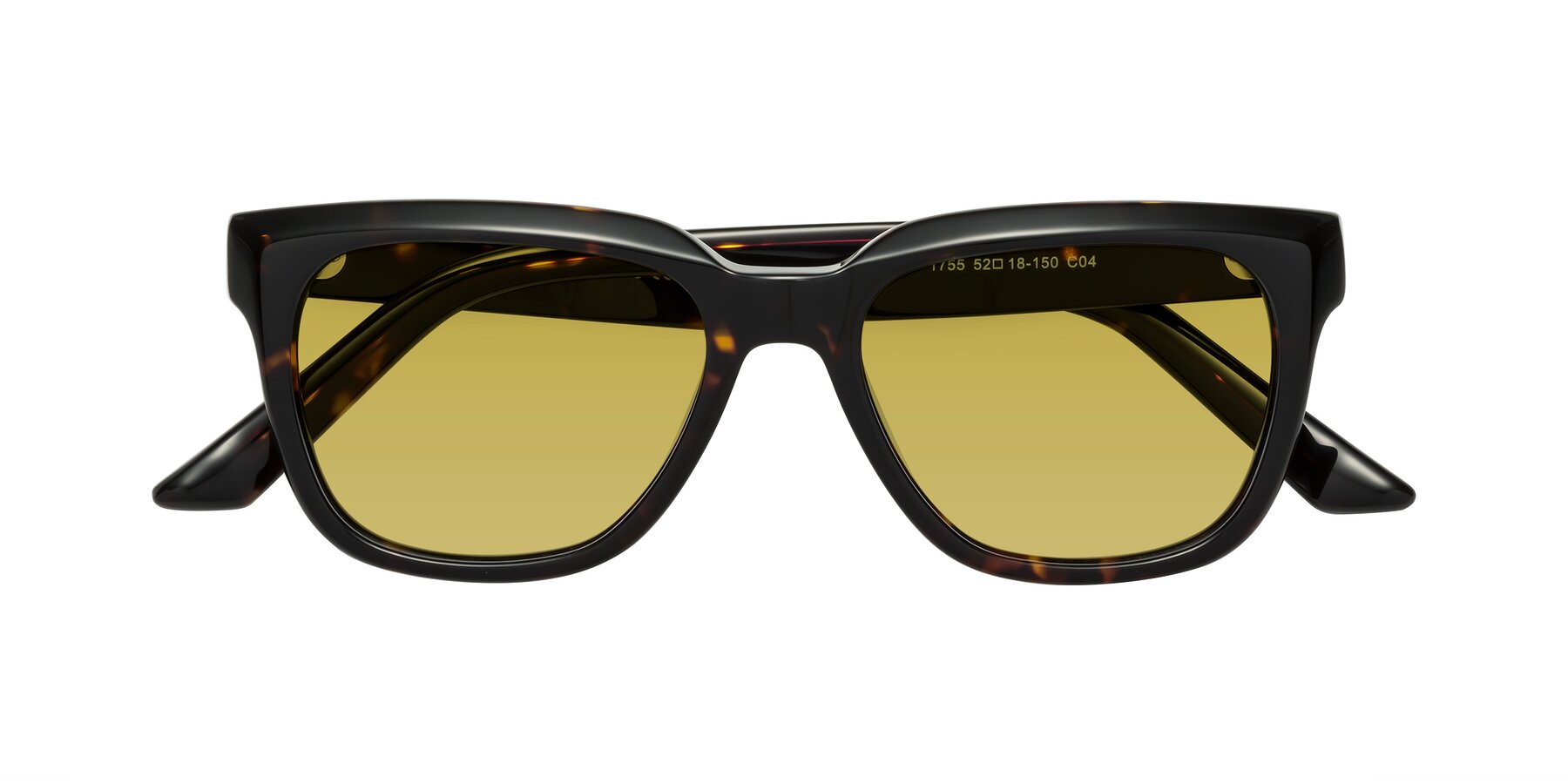 Folded Front of Cade in Tortoise with Champagne Tinted Lenses