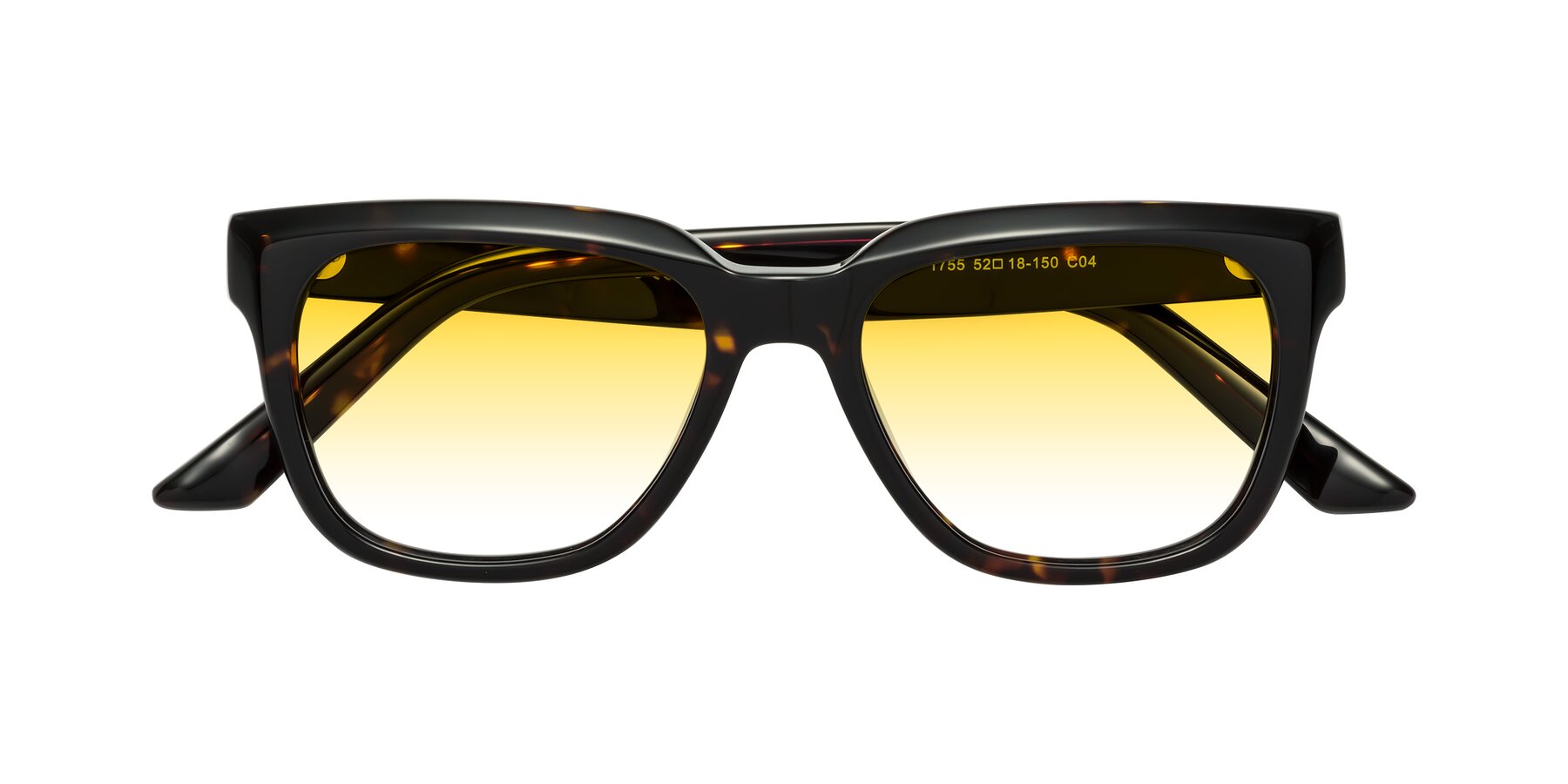 Folded Front of Cade in Tortoise with Yellow Gradient Lenses