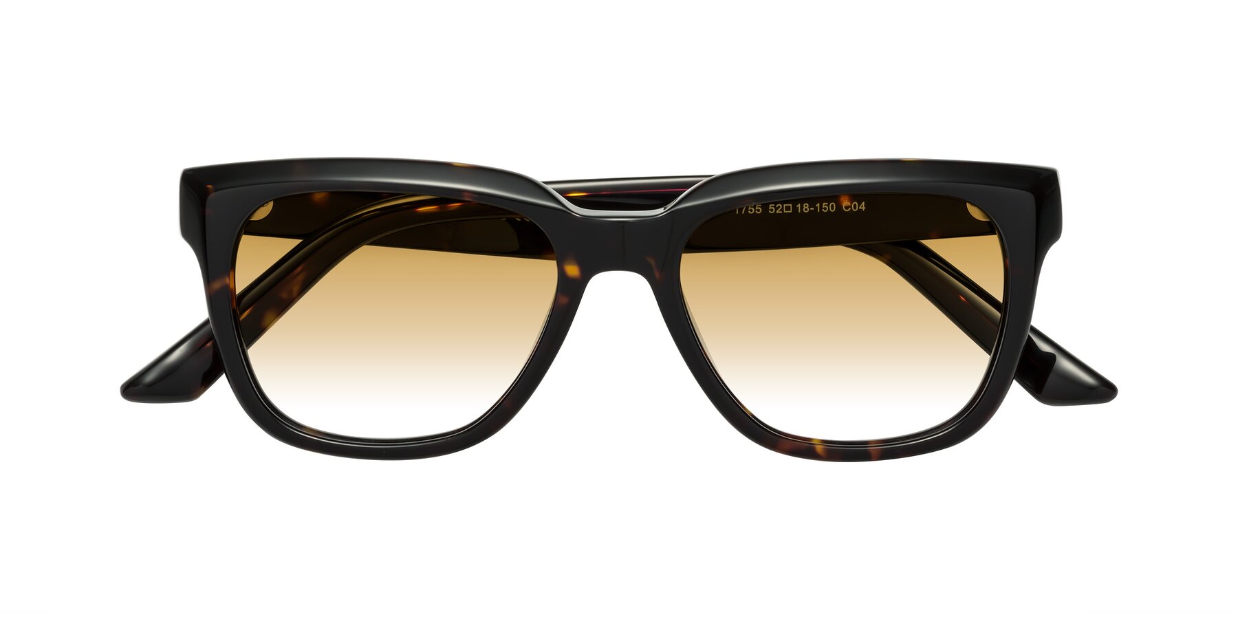 Folded Front of Cade in Tortoise with Champagne Gradient Lenses