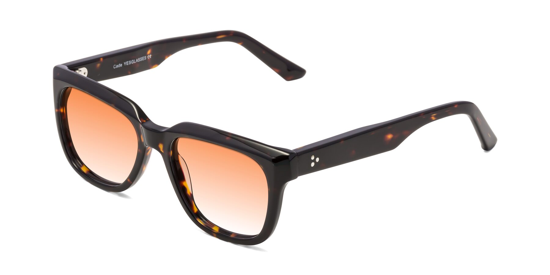 Angle of Cade in Tortoise with Orange Gradient Lenses