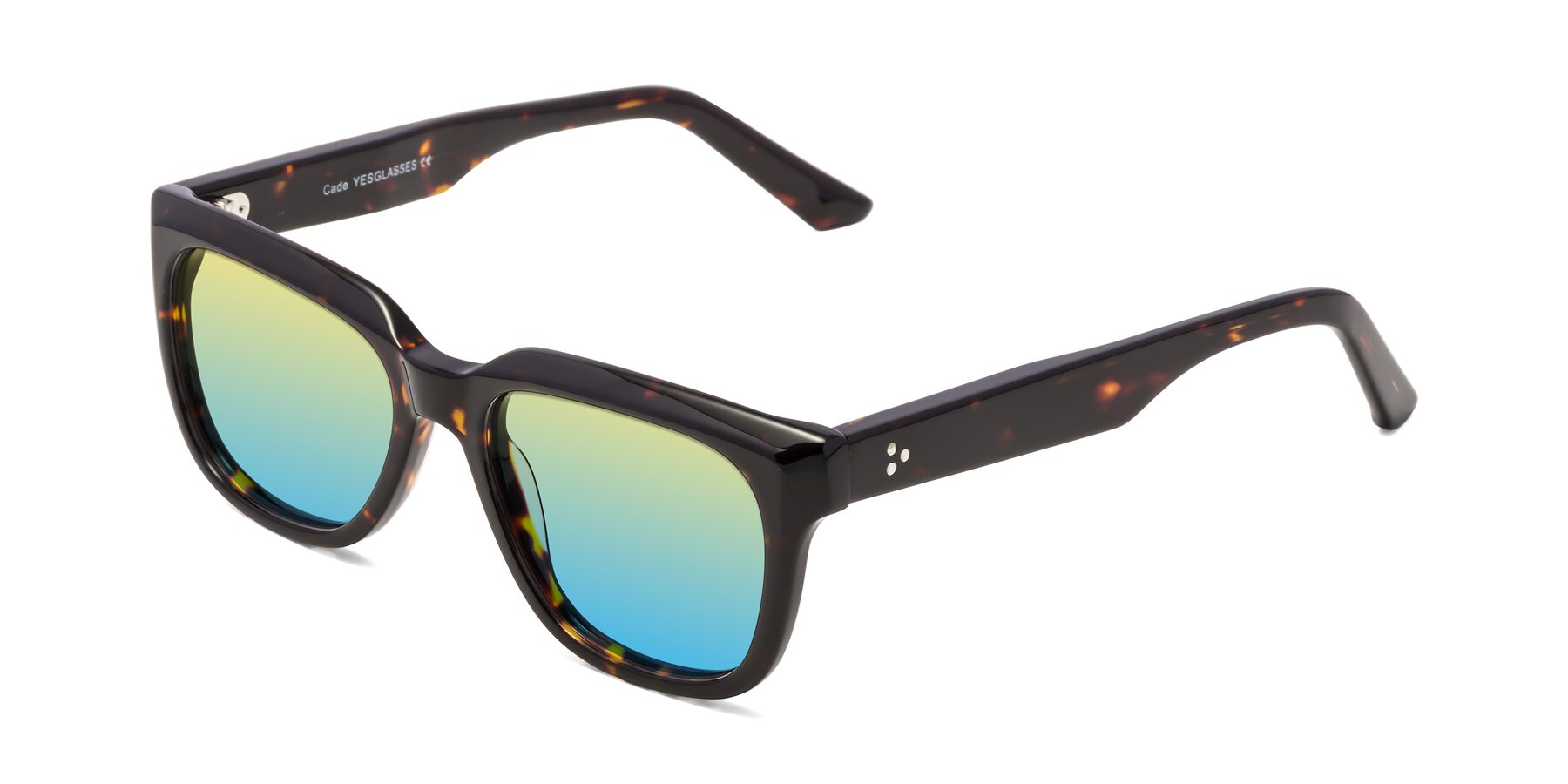 Angle of Cade in Tortoise with Yellow / Blue Gradient Lenses
