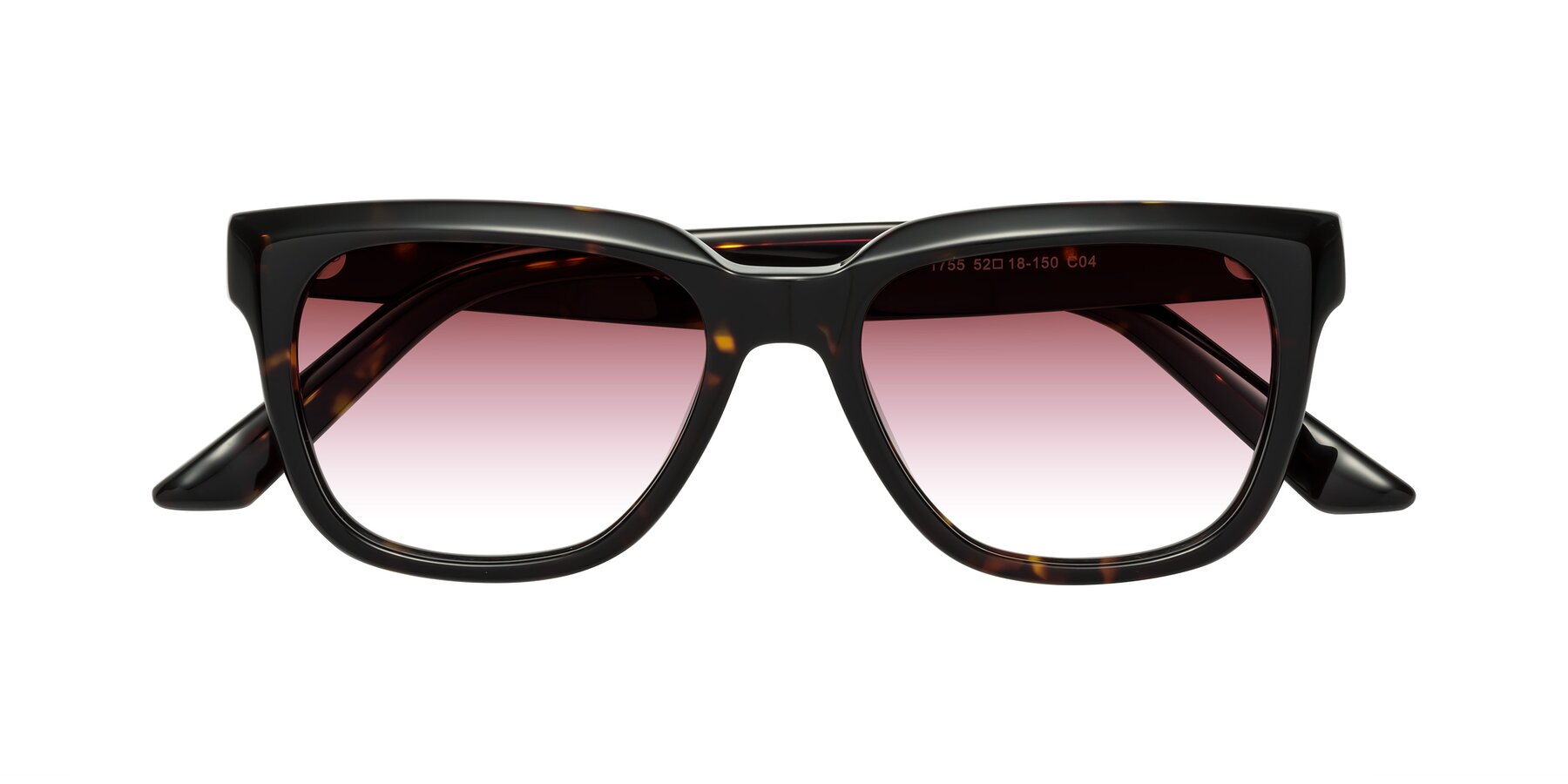 Folded Front of Cade in Tortoise with Garnet Gradient Lenses