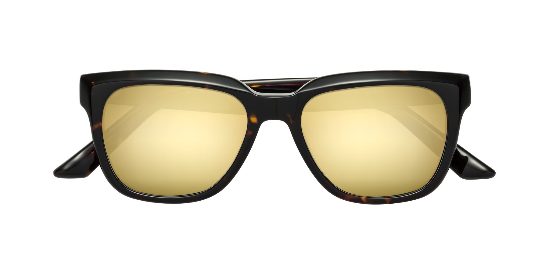 Folded Front of Cade in Tortoise with Gold Mirrored Lenses