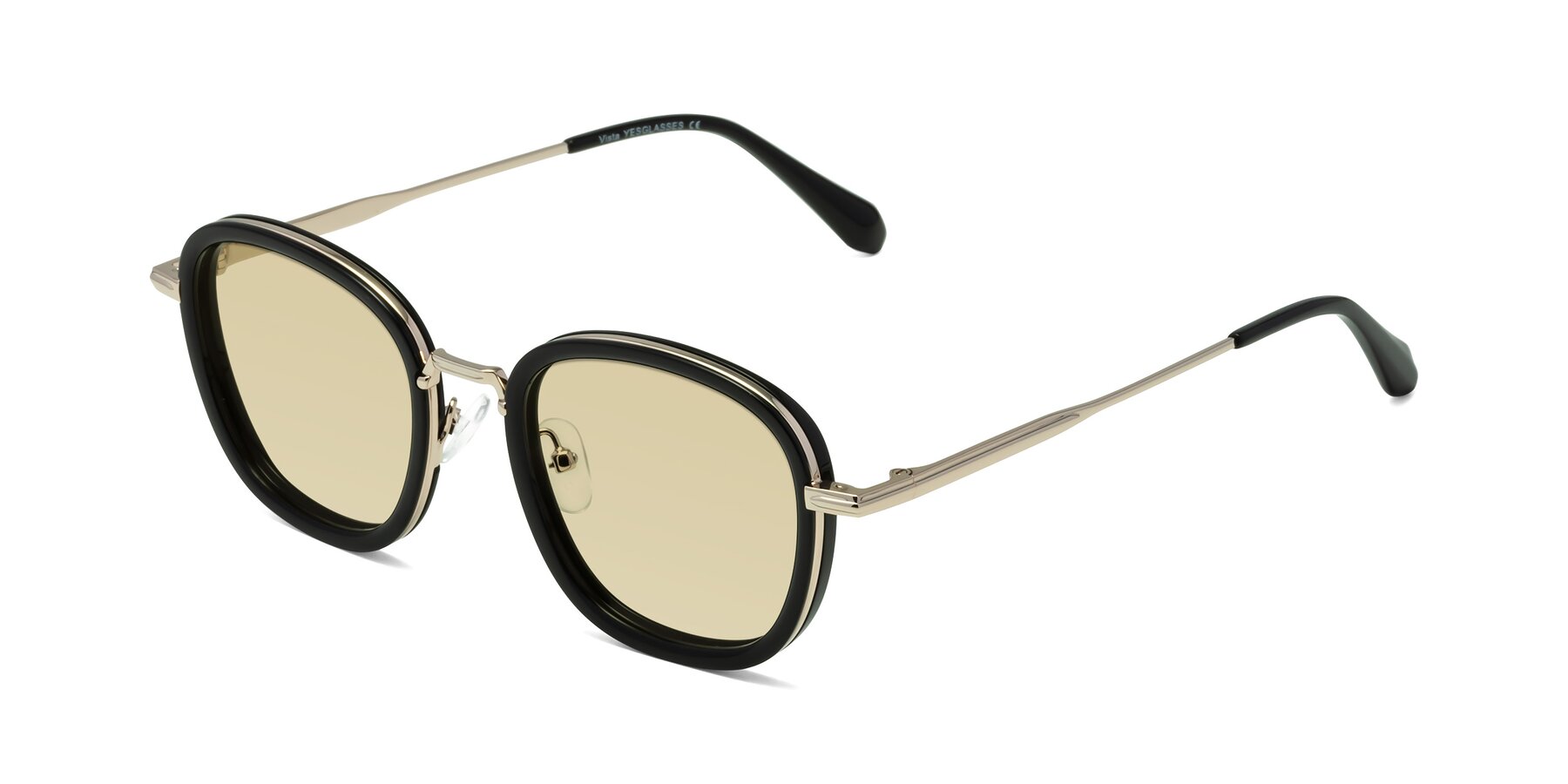 Angle of Vista in Black-Light Gold with Light Champagne Tinted Lenses