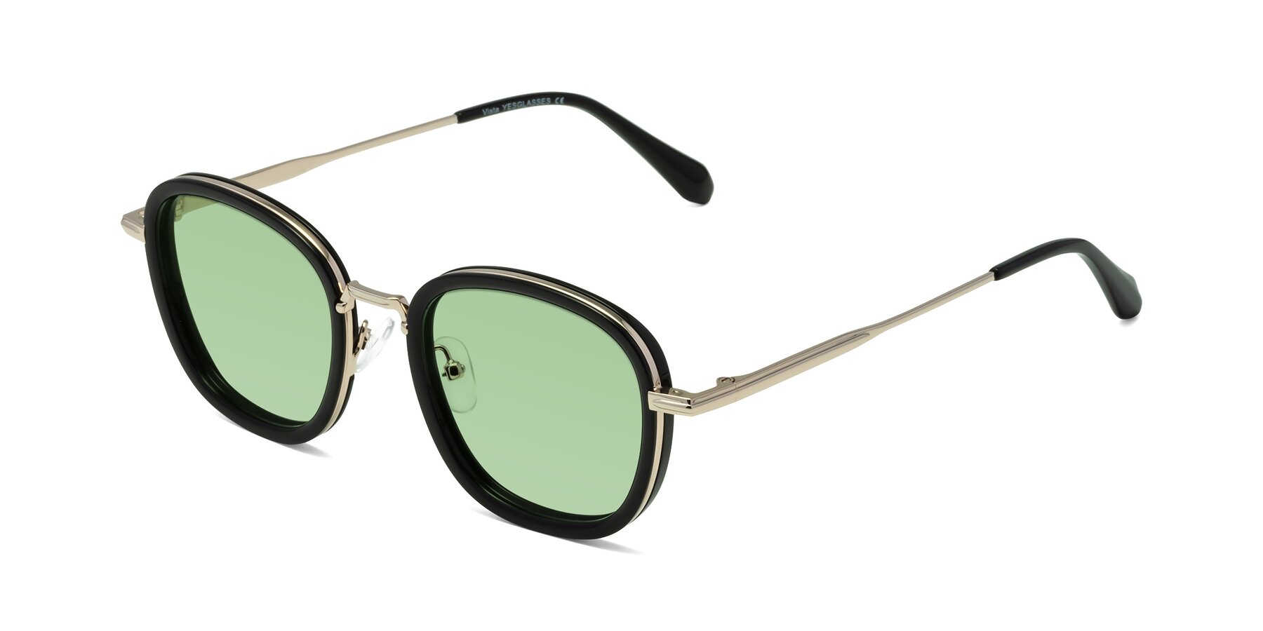 Angle of Vista in Black-Light Gold with Medium Green Tinted Lenses