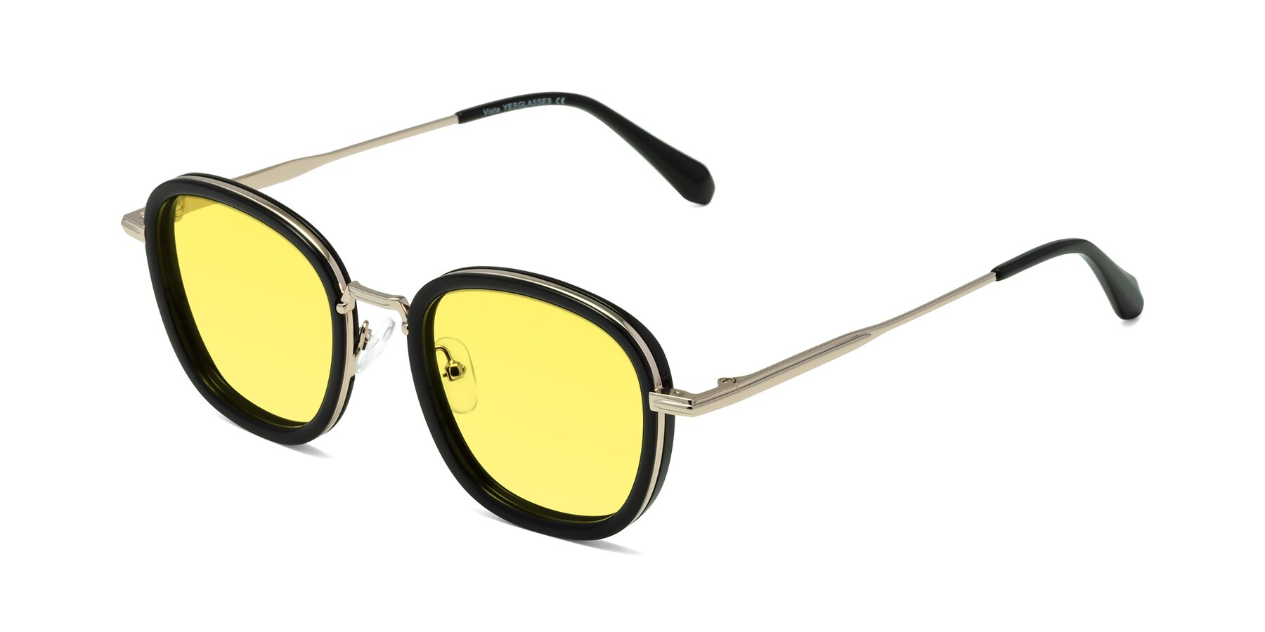 Angle of Vista in Black-Light Gold with Medium Yellow Tinted Lenses