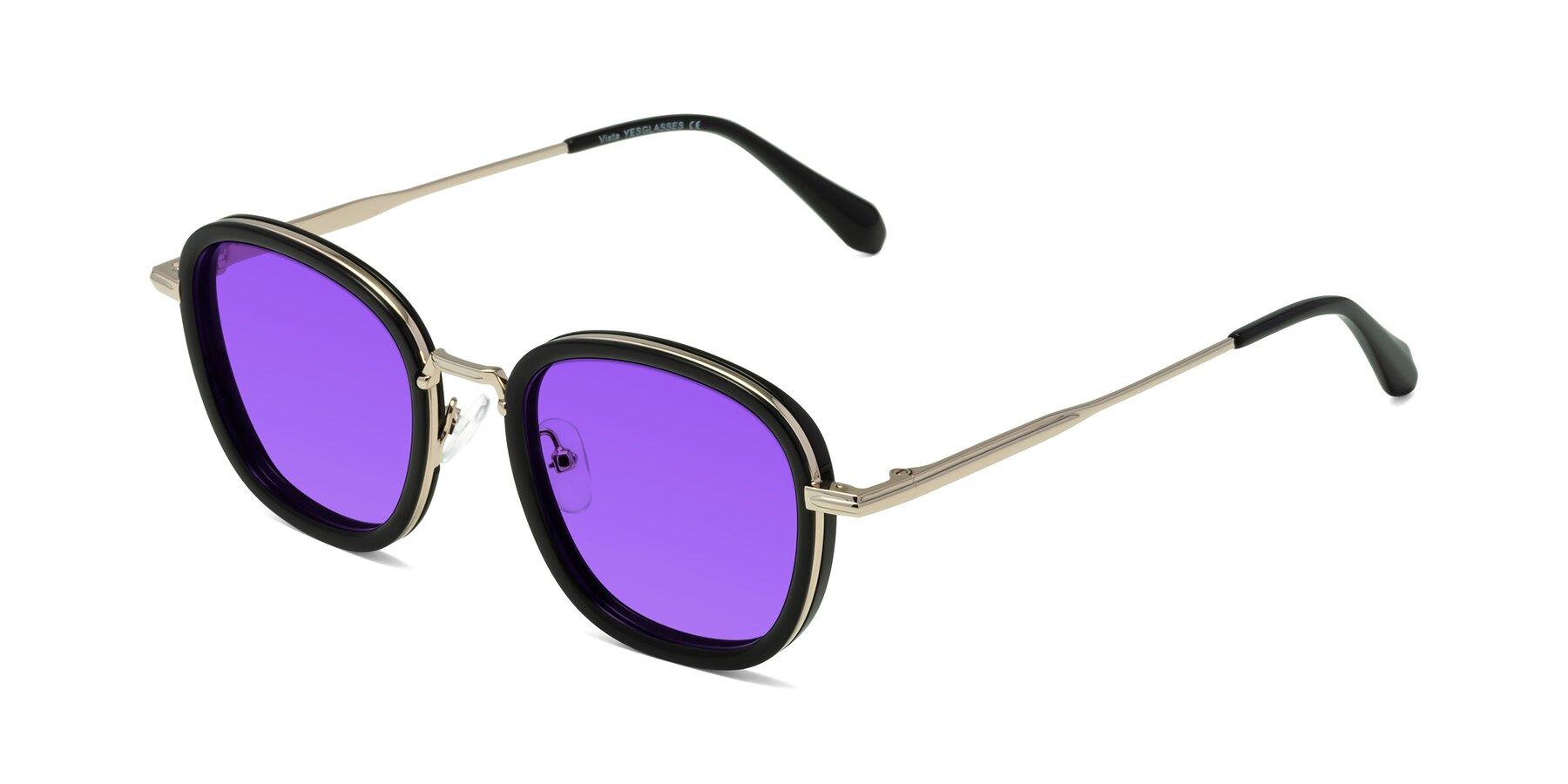 Angle of Vista in Black-Light Gold with Purple Tinted Lenses