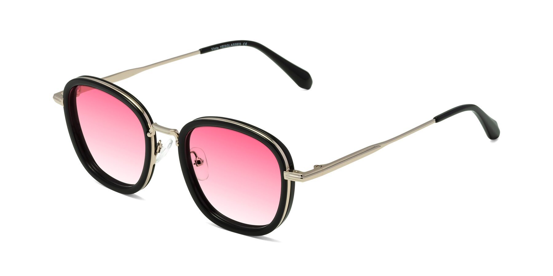 Angle of Vista in Black-Light Gold with Pink Gradient Lenses