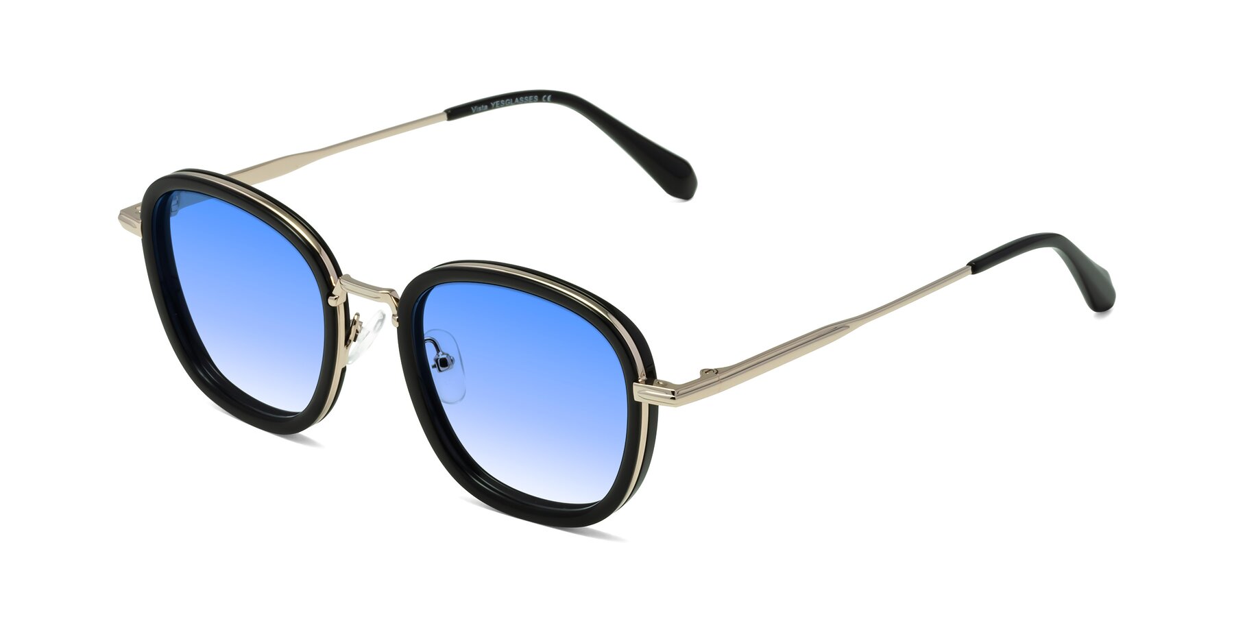Angle of Vista in Black-Light Gold with Blue Gradient Lenses