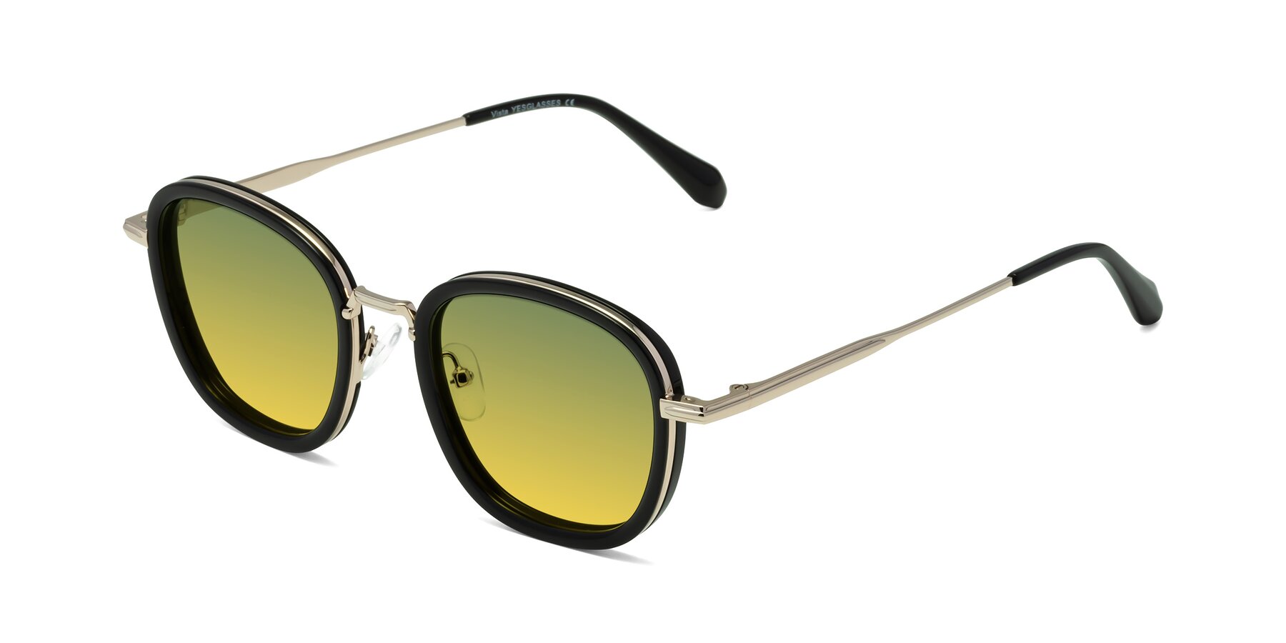 Angle of Vista in Black-Light Gold with Green / Yellow Gradient Lenses