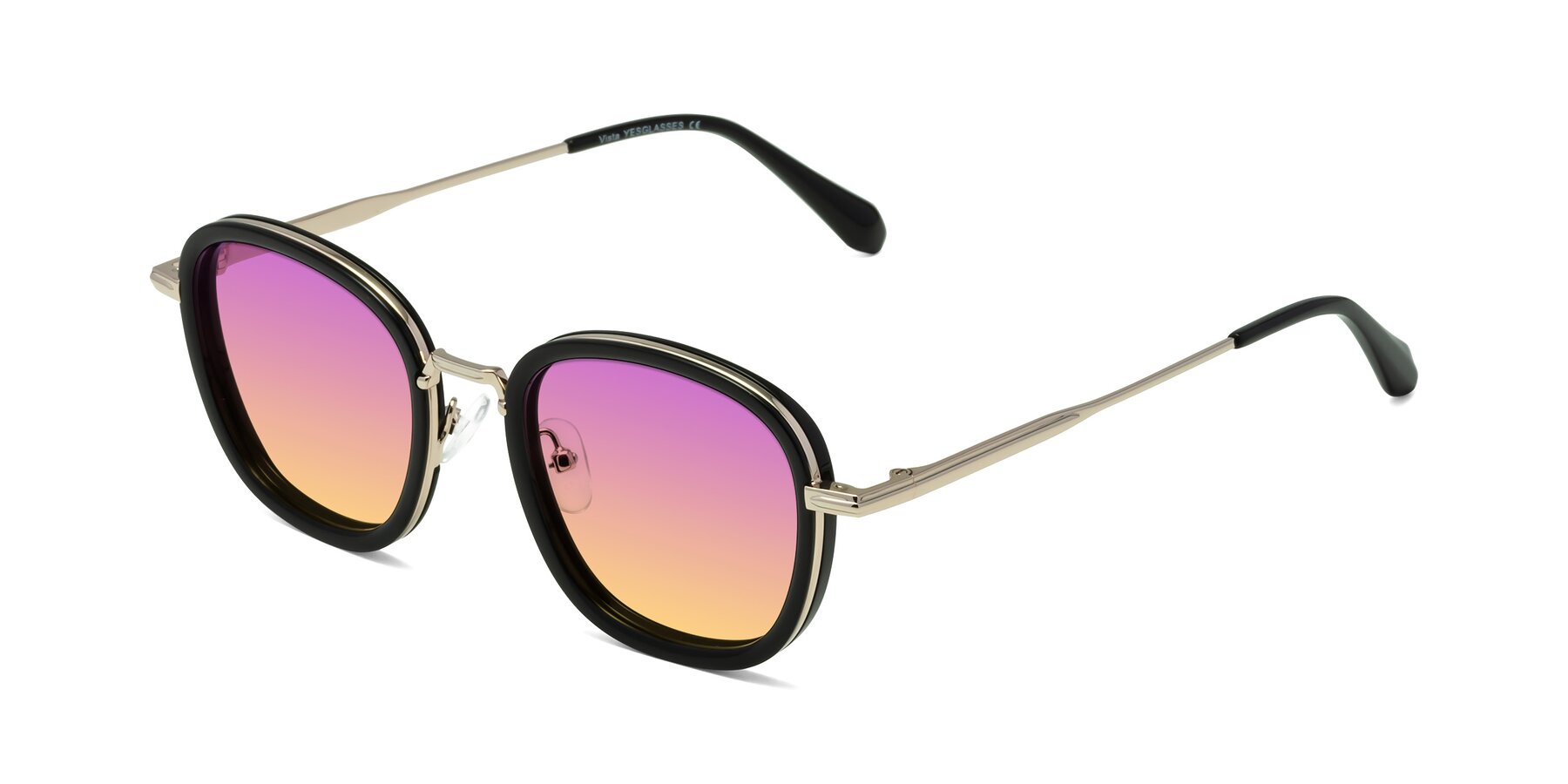 Angle of Vista in Black-Light Gold with Purple / Yellow Gradient Lenses