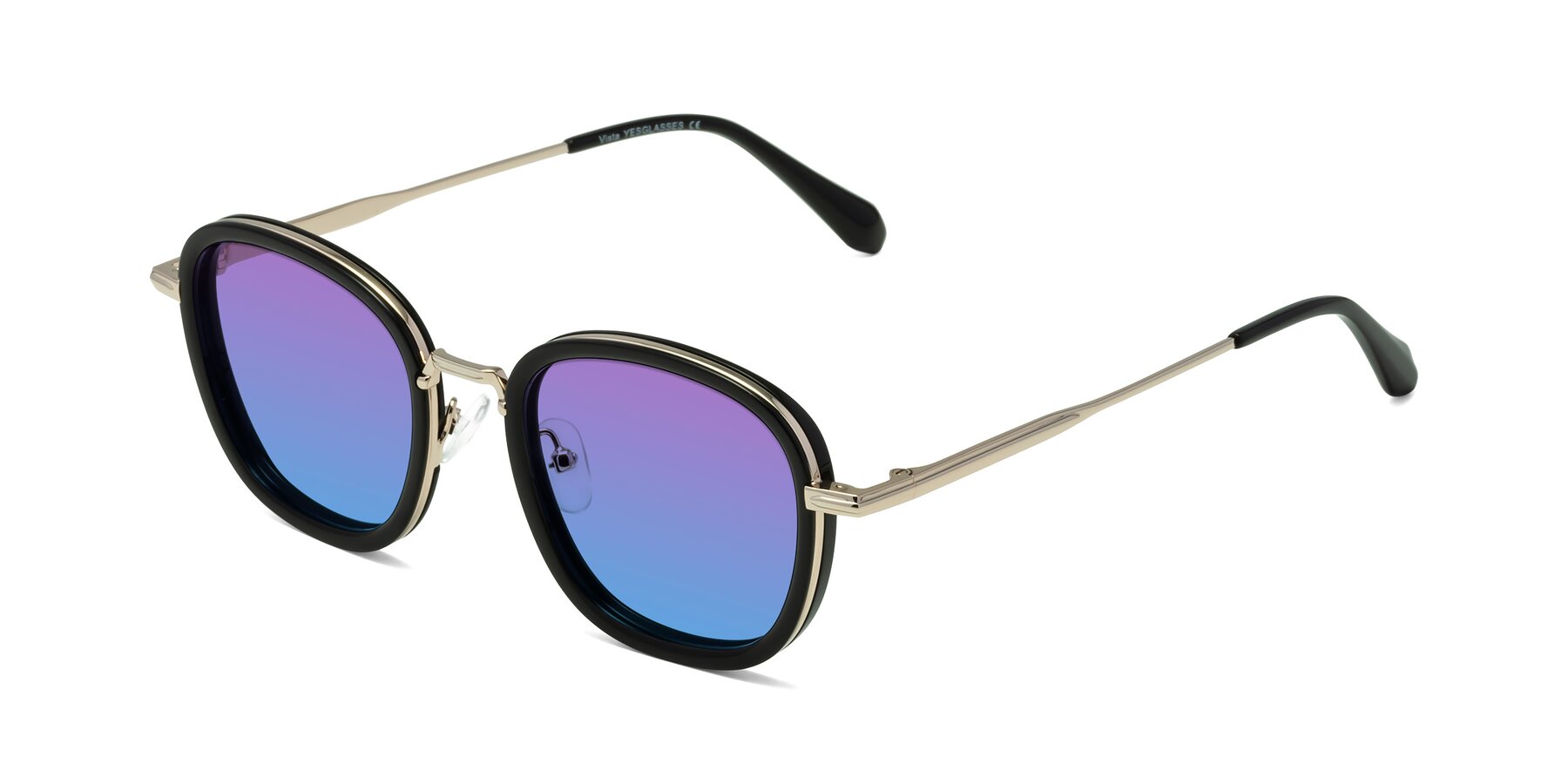 Angle of Vista in Black-Light Gold with Purple / Blue Gradient Lenses