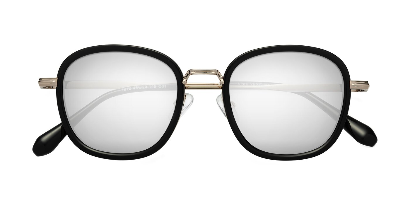 Vista - Black/Light Gold Flash Mirrored Sunglasses