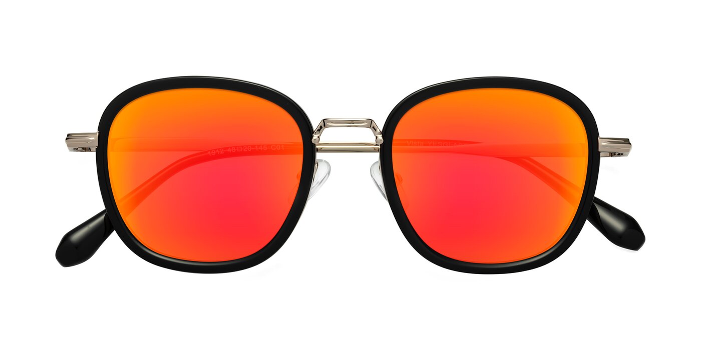 Vista - Black/Light Gold Flash Mirrored Sunglasses