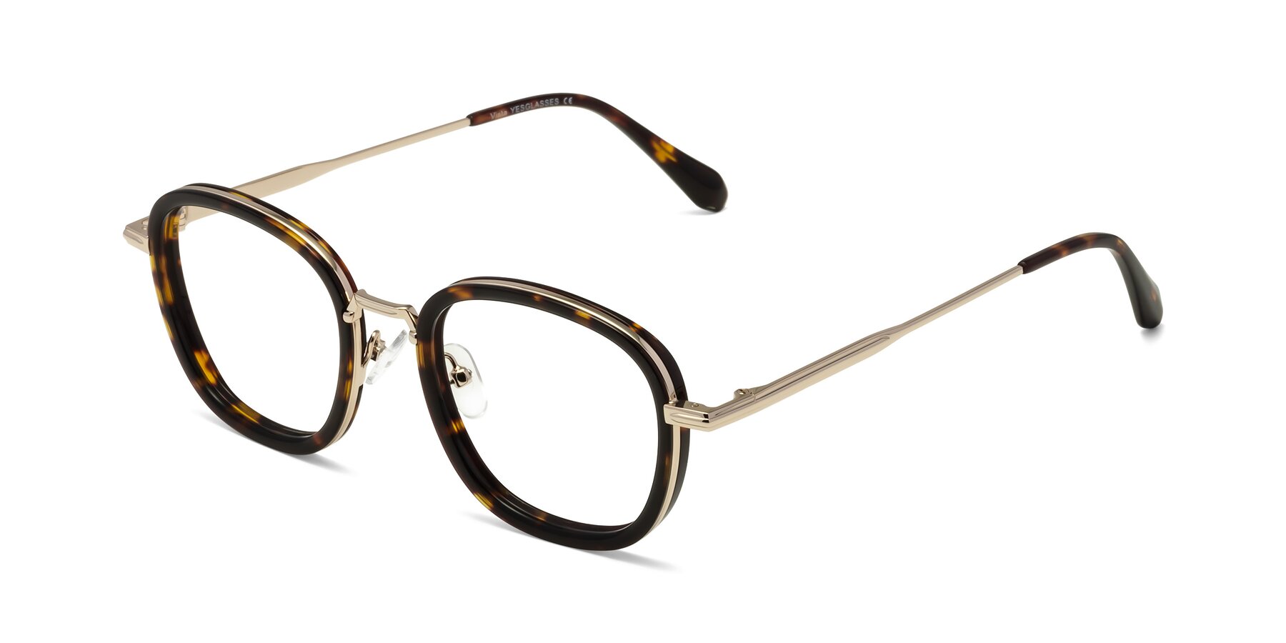 Angle of Vista in Tortoise-Light Gold with Clear Blue Light Blocking Lenses