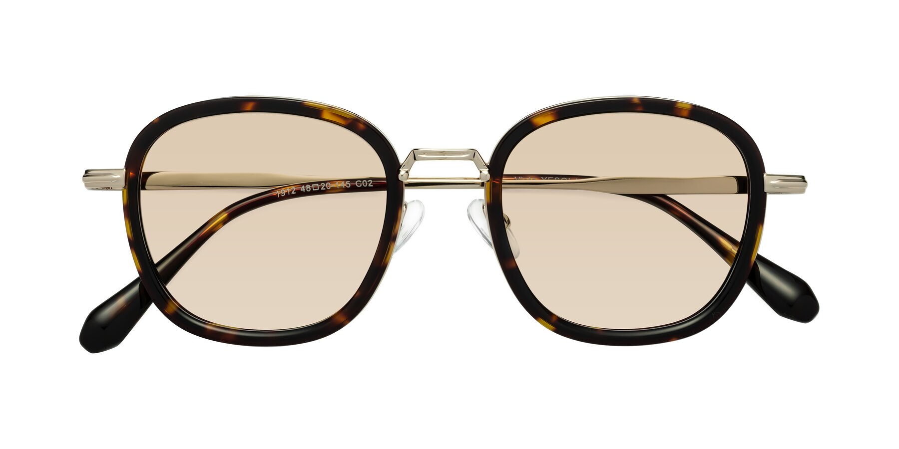 Folded Front of Vista in Tortoise-Light Gold with Light Brown Tinted Lenses