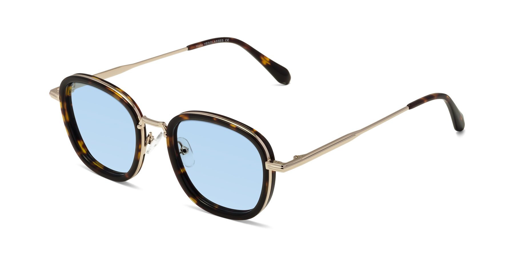 Angle of Vista in Tortoise-Light Gold with Light Blue Tinted Lenses
