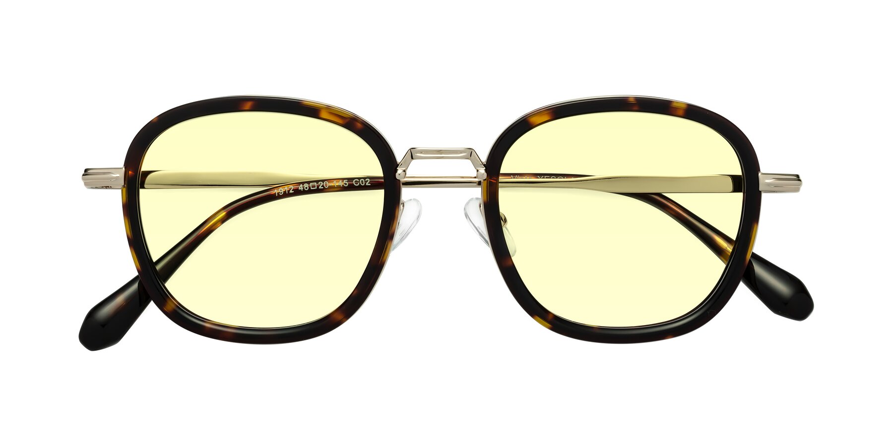 Folded Front of Vista in Tortoise-Light Gold with Light Yellow Tinted Lenses