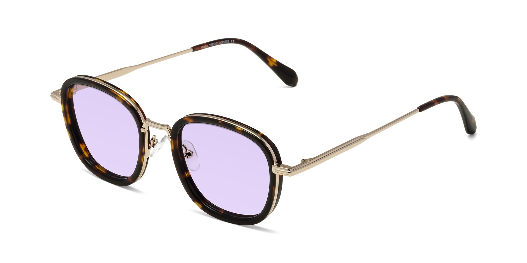 Angle of Vista in Tortoise-Light Gold with Light Purple Tinted Lenses