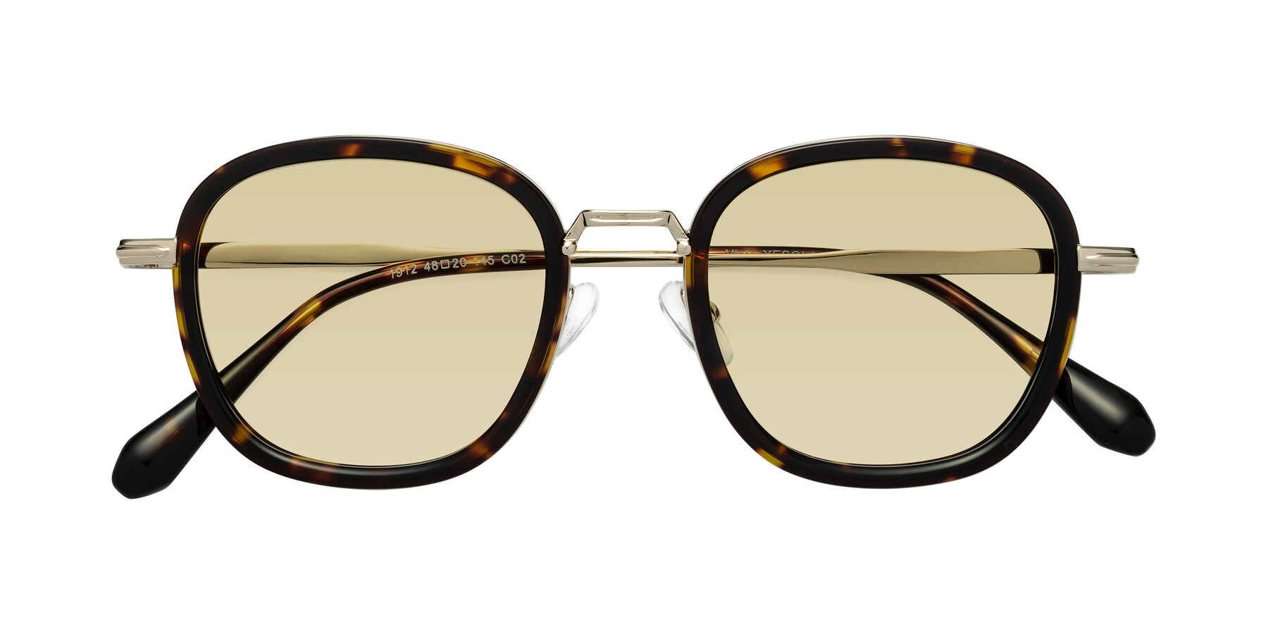 Folded Front of Vista in Tortoise-Light Gold with Light Champagne Tinted Lenses