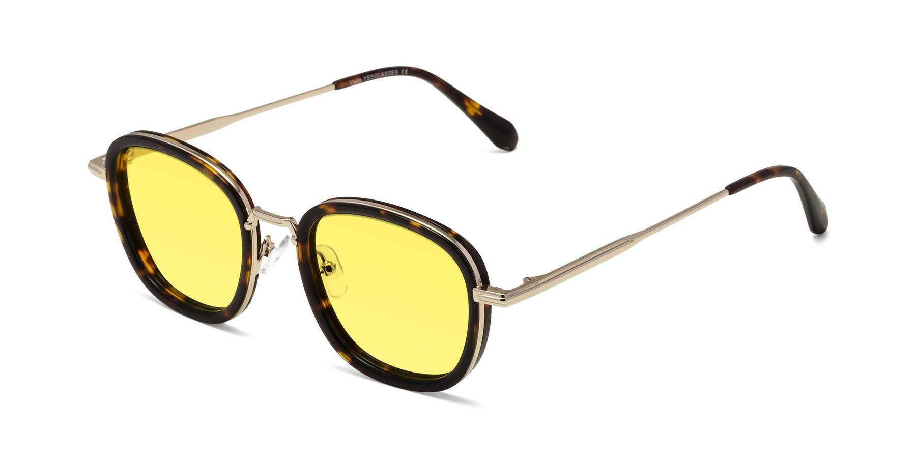Angle of Vista in Tortoise-Light Gold with Medium Yellow Tinted Lenses