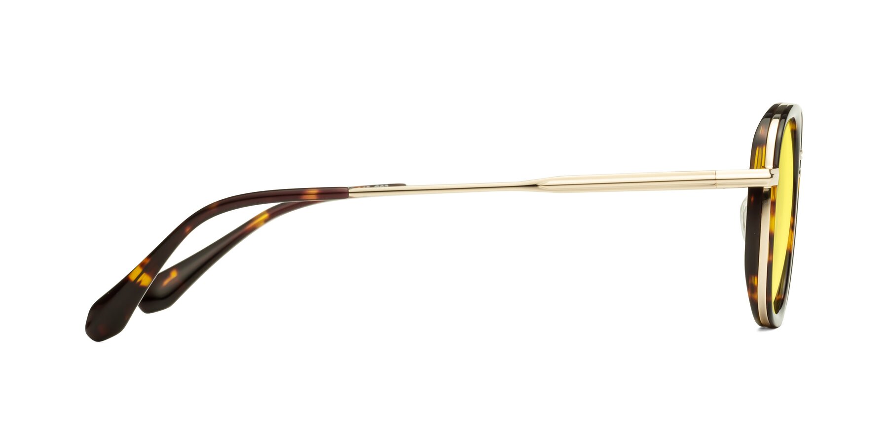 Side of Vista in Tortoise-Light Gold with Medium Yellow Tinted Lenses