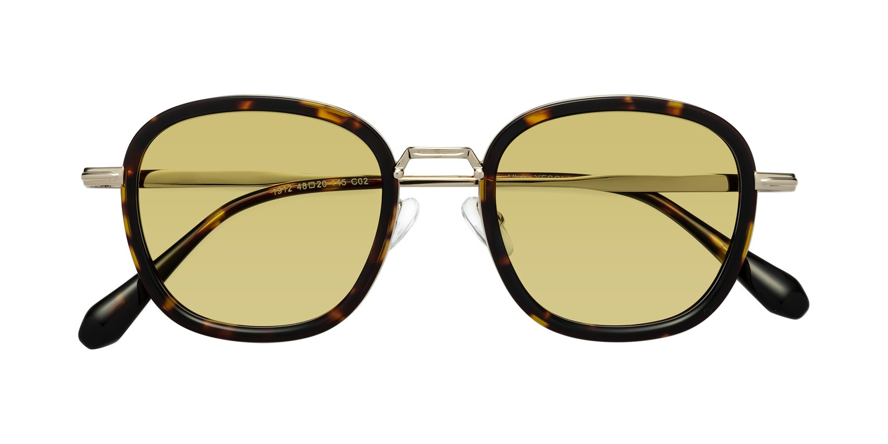 Folded Front of Vista in Tortoise-Light Gold with Medium Champagne Tinted Lenses