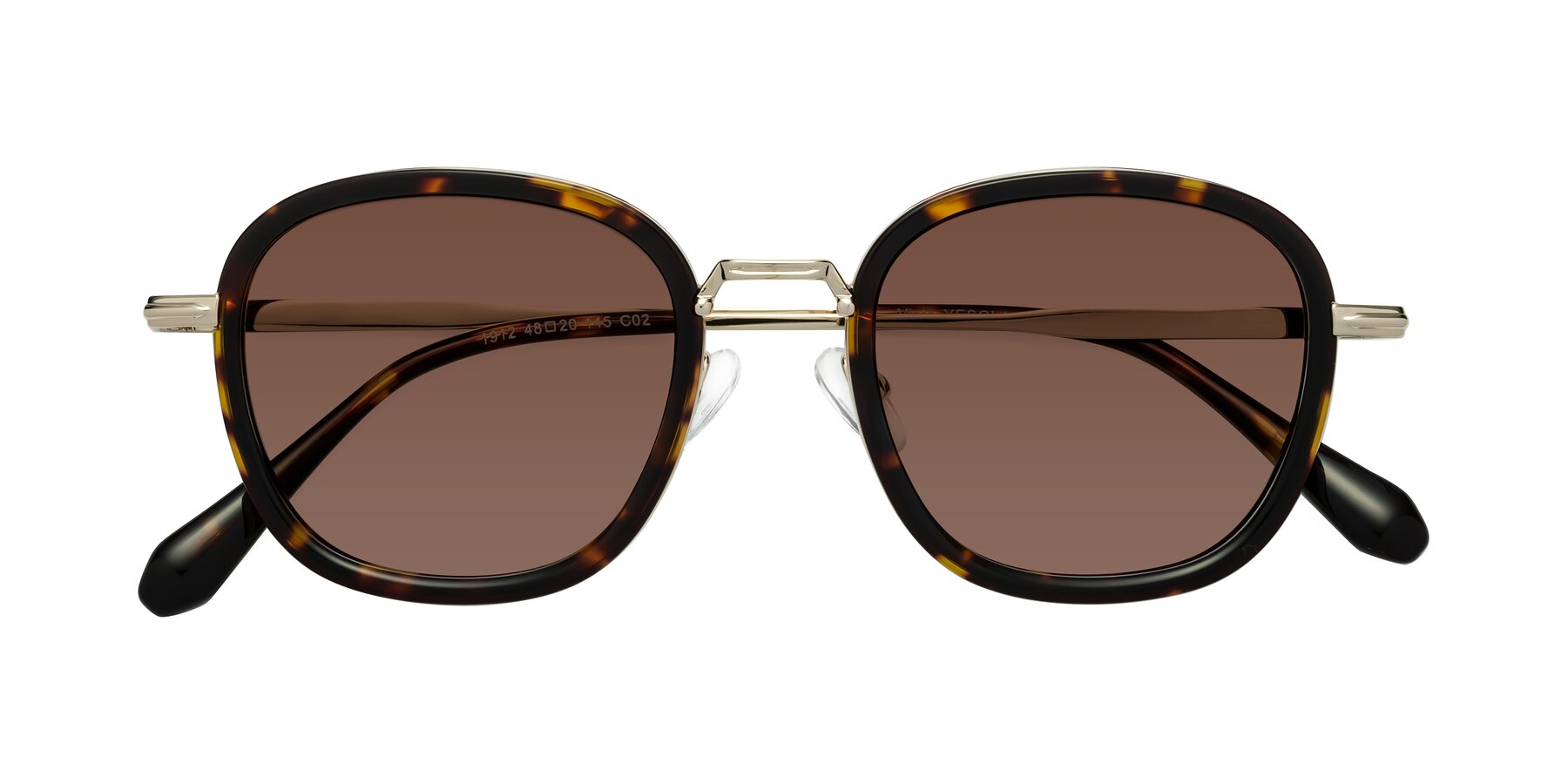 Folded Front of Vista in Tortoise-Light Gold with Brown Tinted Lenses