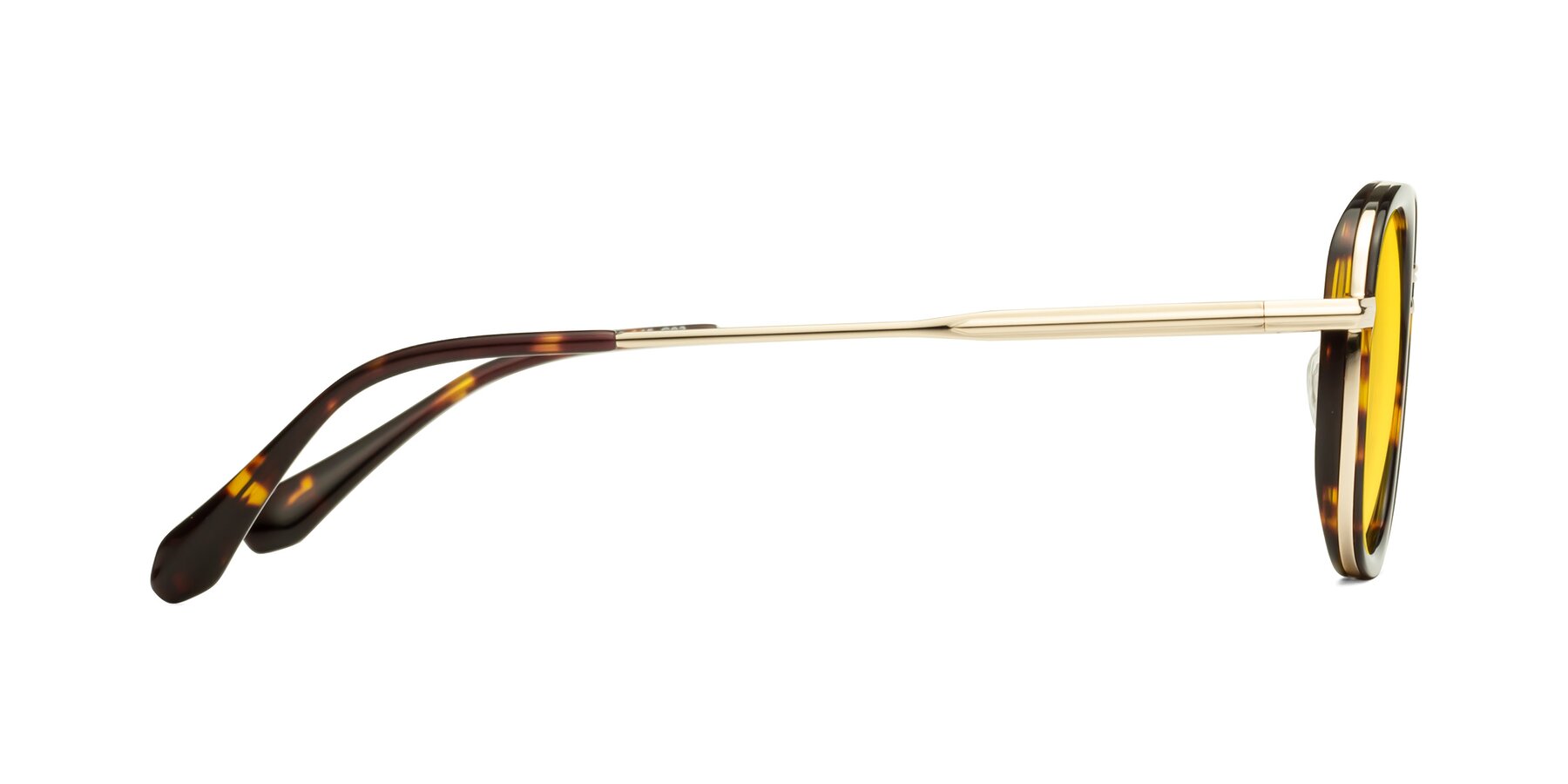 Side of Vista in Tortoise-Light Gold with Yellow Tinted Lenses