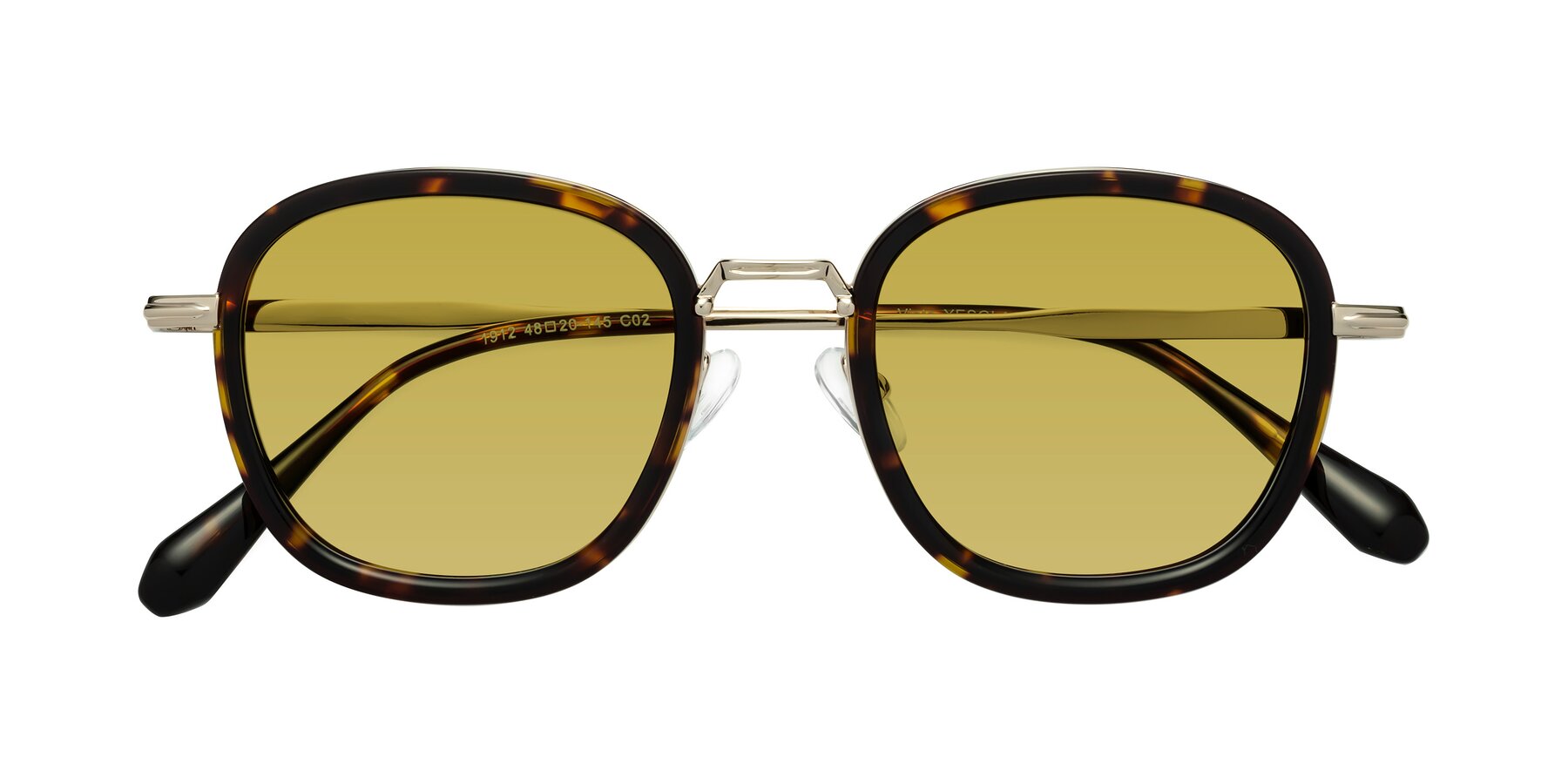 Folded Front of Vista in Tortoise-Light Gold with Champagne Tinted Lenses
