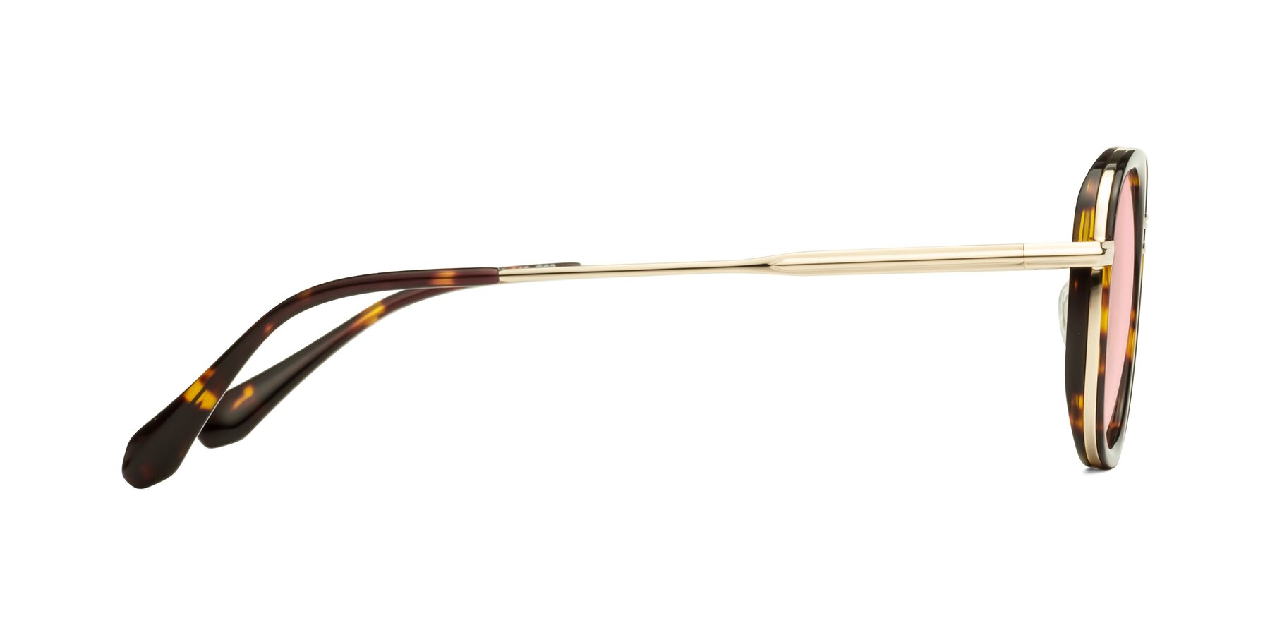 Side of Vista in Tortoise-Light Gold with Light Garnet Tinted Lenses