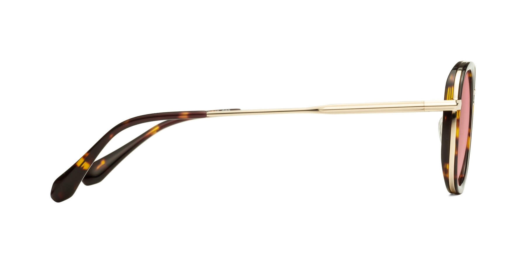 Side of Vista in Tortoise-Light Gold with Medium Garnet Tinted Lenses