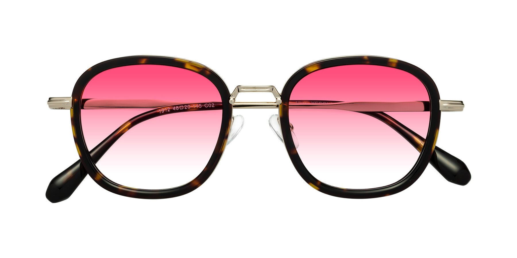 Folded Front of Vista in Tortoise-Light Gold with Pink Gradient Lenses