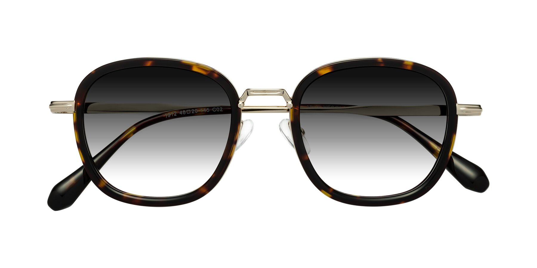 Folded Front of Vista in Tortoise-Light Gold with Gray Gradient Lenses