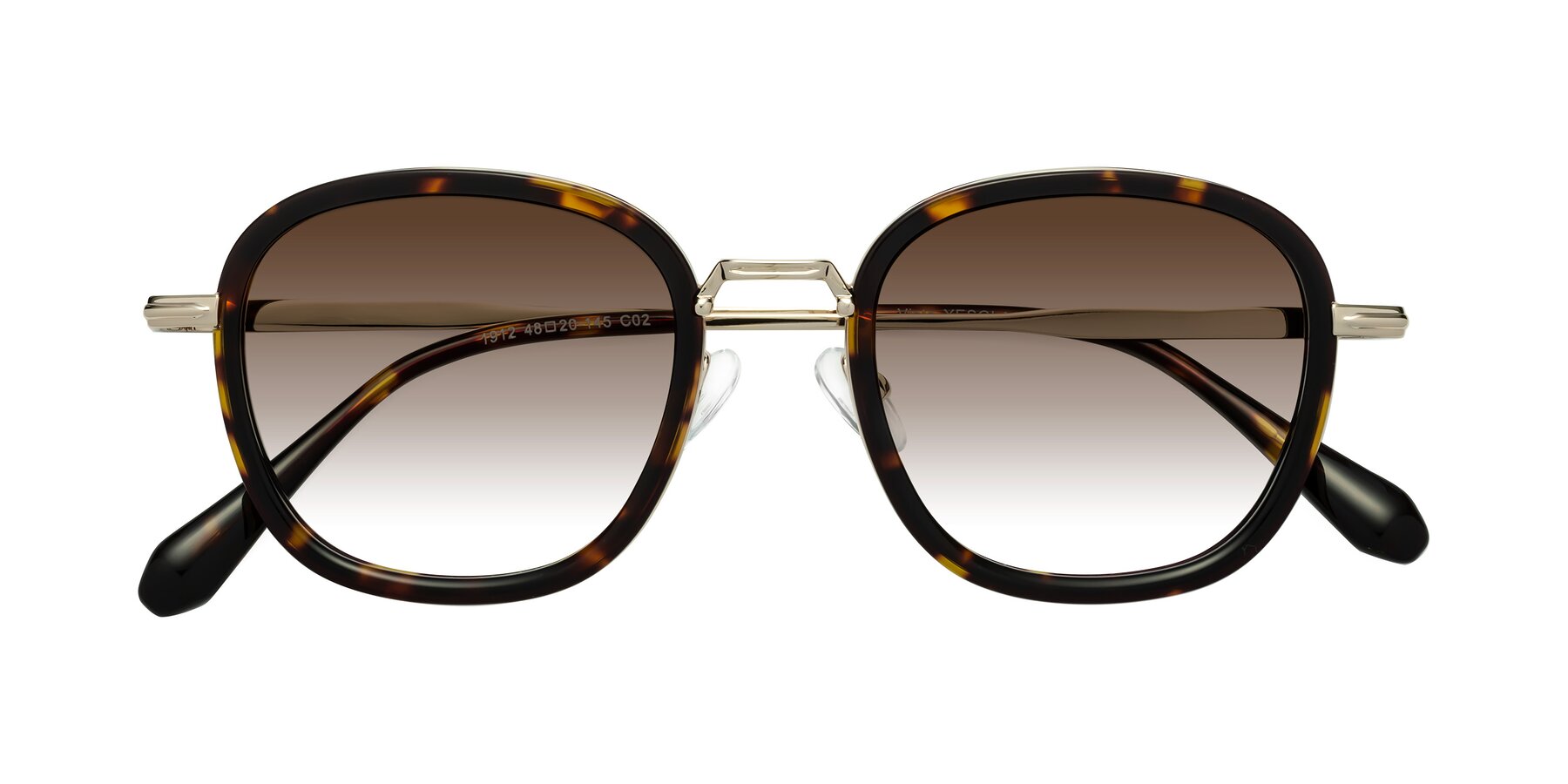 Folded Front of Vista in Tortoise-Light Gold with Brown Gradient Lenses