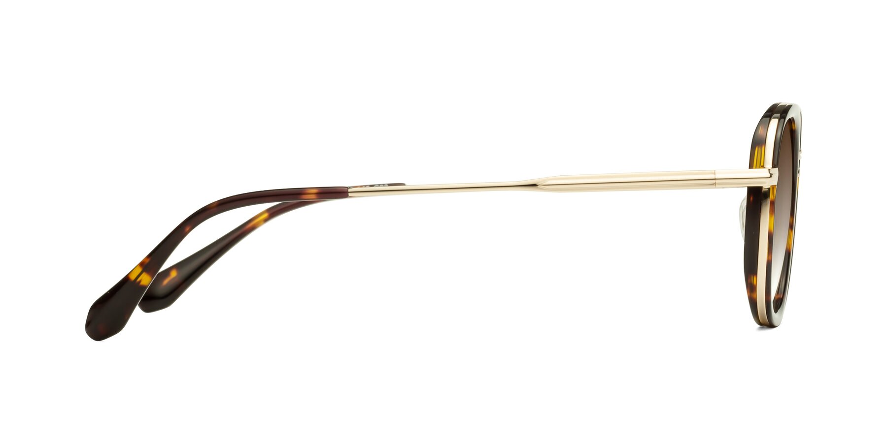 Side of Vista in Tortoise-Light Gold with Brown Gradient Lenses