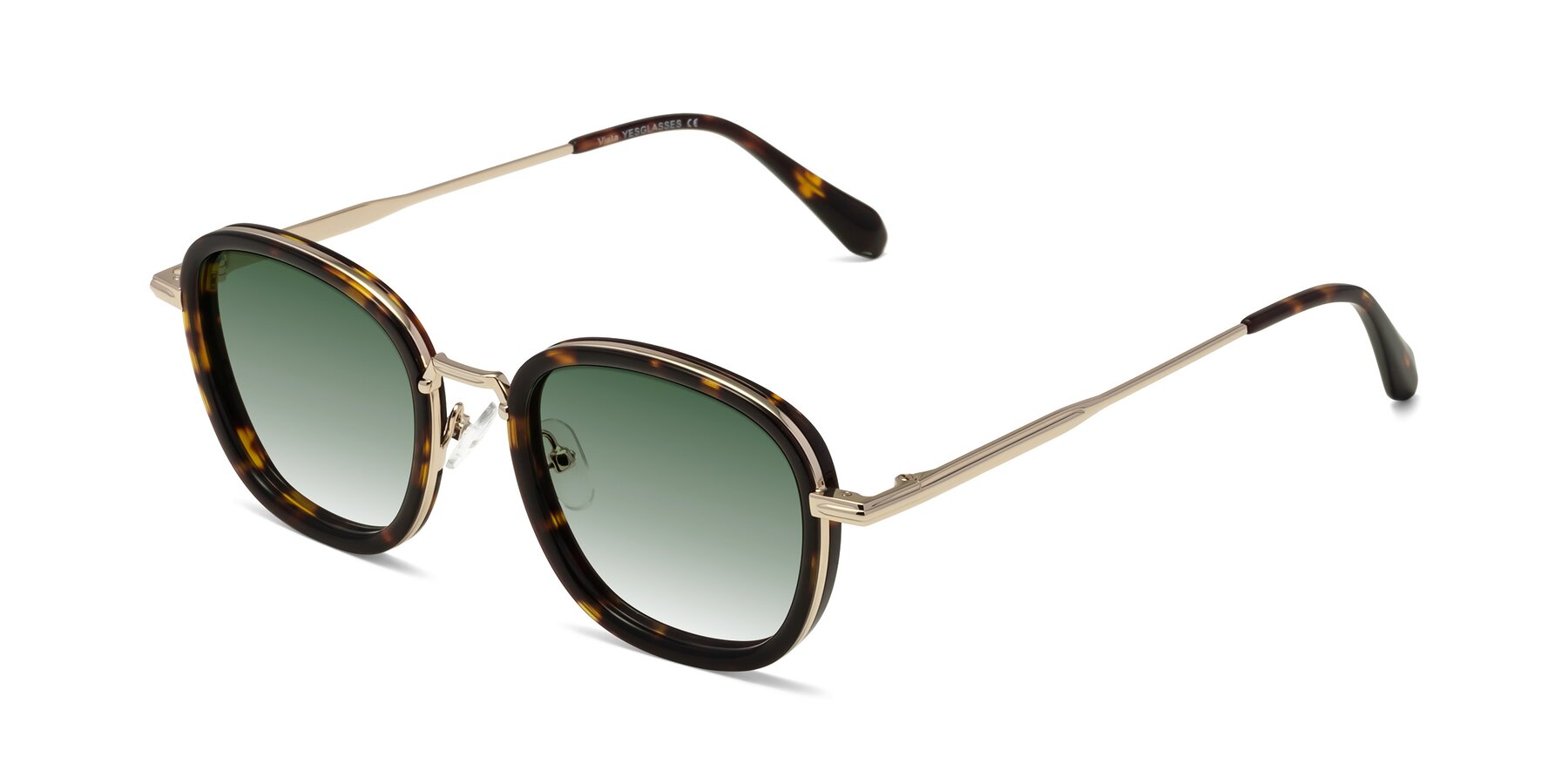 Angle of Vista in Tortoise-Light Gold with Green Gradient Lenses