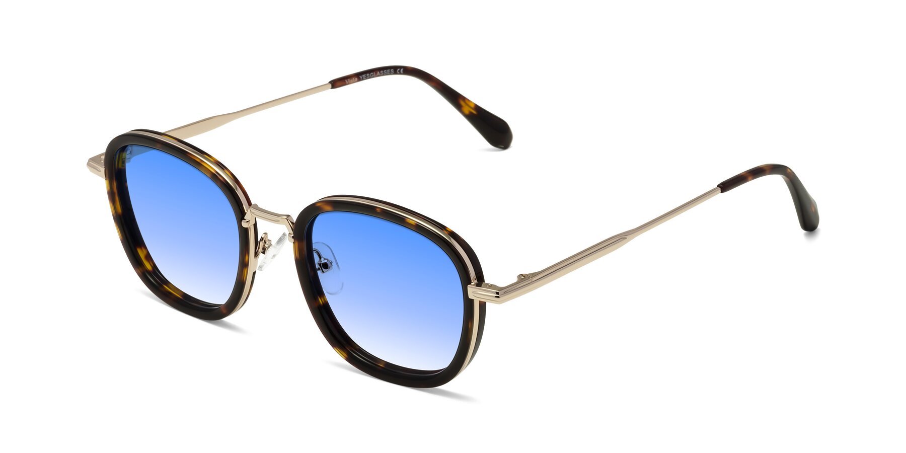 Angle of Vista in Tortoise-Light Gold with Blue Gradient Lenses