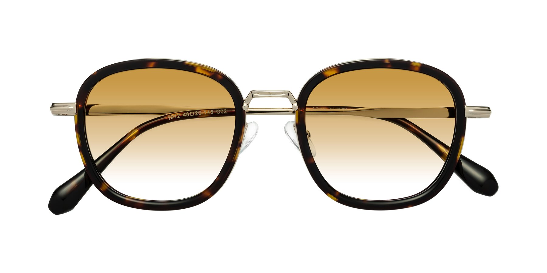 Folded Front of Vista in Tortoise-Light Gold with Champagne Gradient Lenses