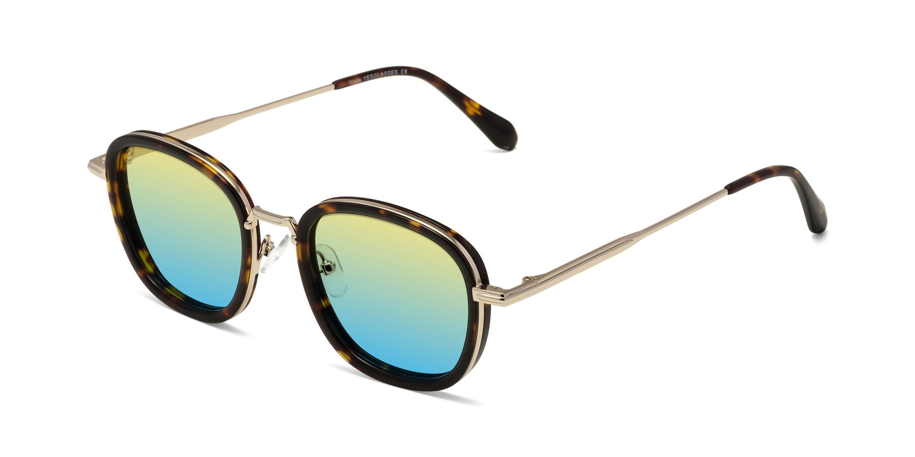 Angle of Vista in Tortoise-Light Gold with Yellow / Blue Gradient Lenses