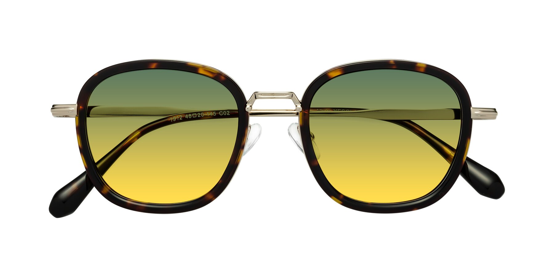 Folded Front of Vista in Tortoise-Light Gold with Green / Yellow Gradient Lenses