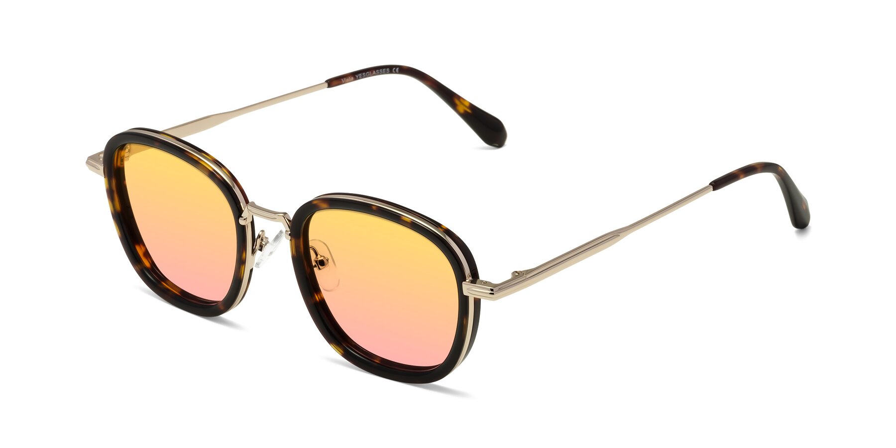 Angle of Vista in Tortoise-Light Gold with Yellow / Pink Gradient Lenses
