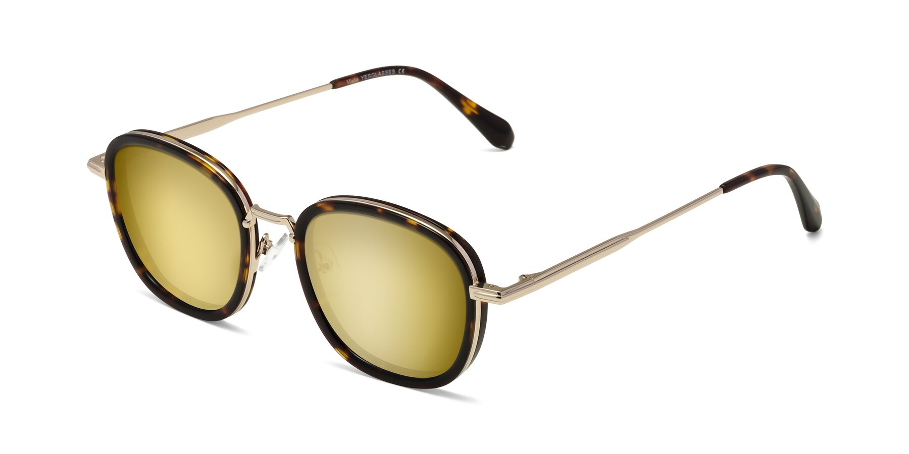 Angle of Vista in Tortoise-Light Gold with Gold Mirrored Lenses