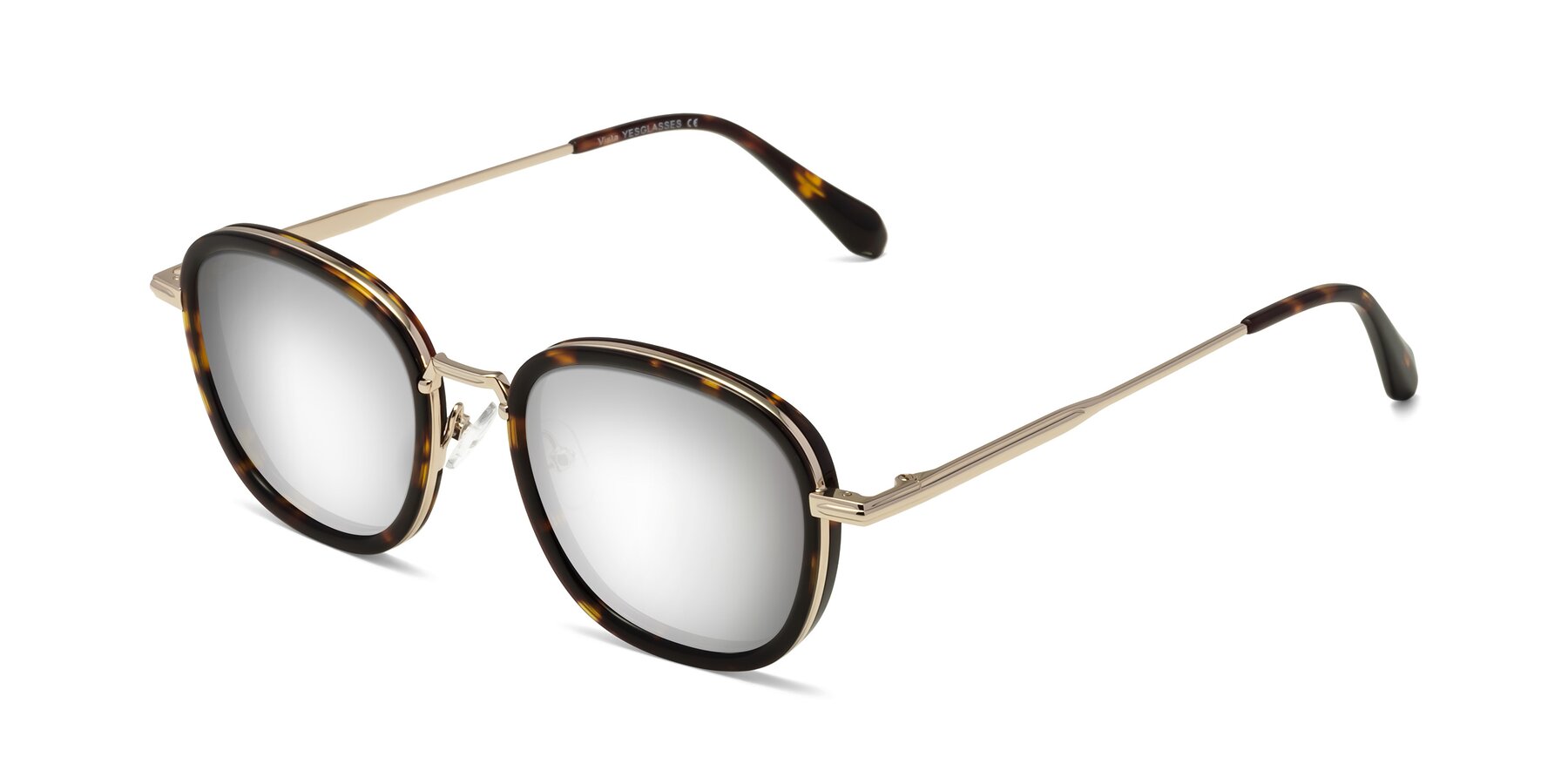 Angle of Vista in Tortoise-Light Gold with Silver Mirrored Lenses